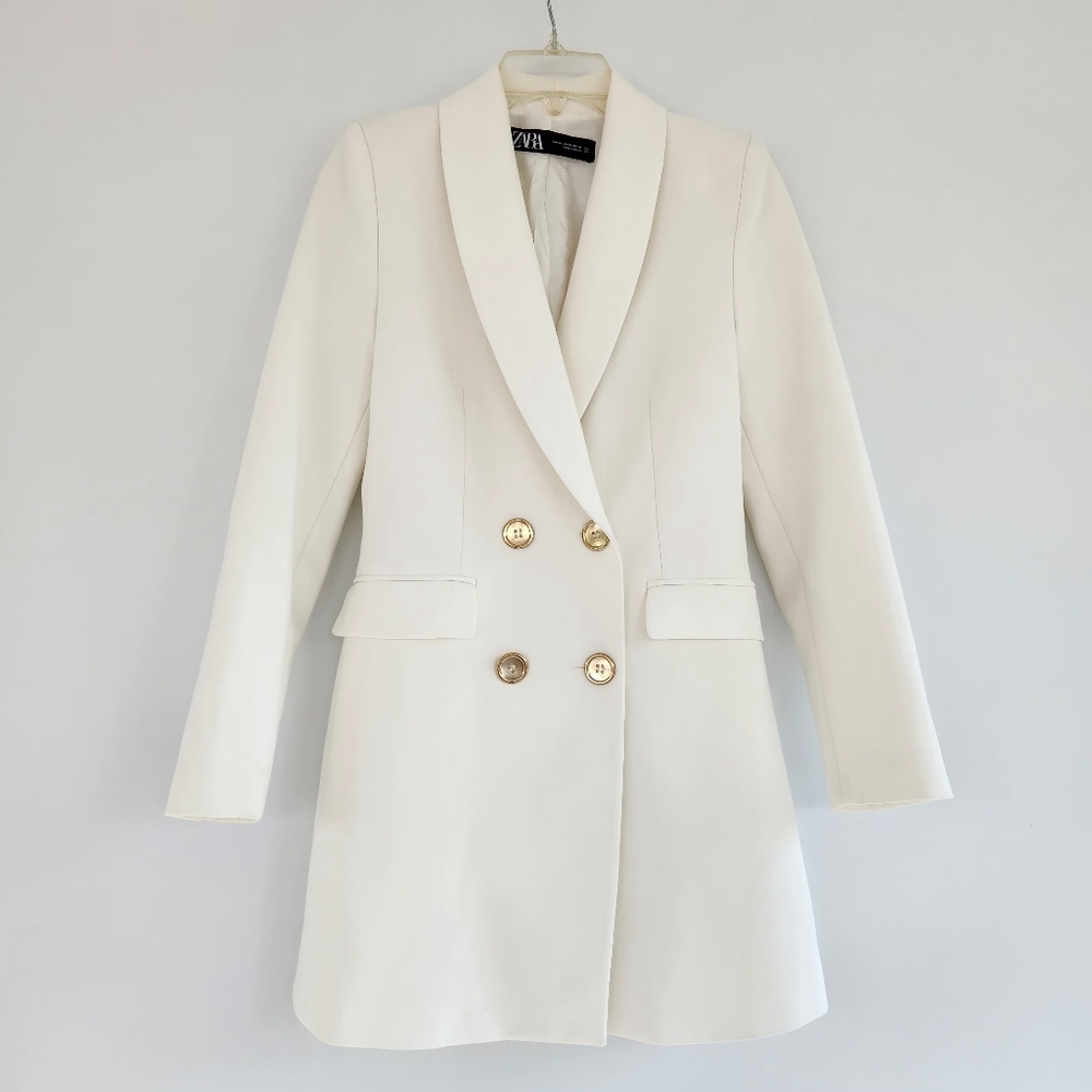 Zara Cream Blazer with Gold Buttons